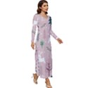 Winter Season Seamless Pattern Long Sleeve Velour Longline Maxi Dress View3