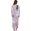 Winter Season Seamless Pattern Long Sleeve Velour Longline Maxi Dress View4