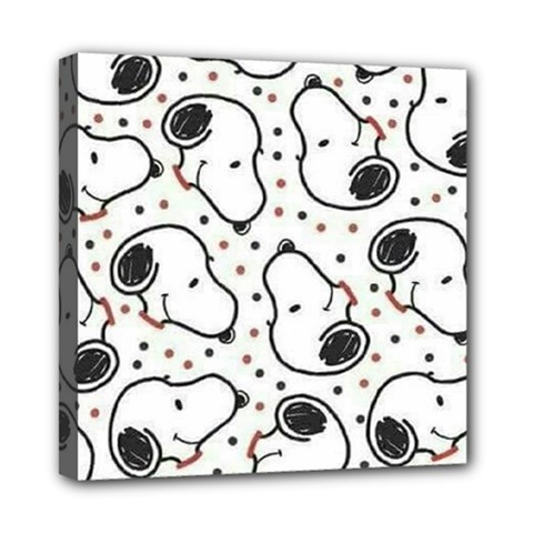 Dog Pattern Mini Canvas 8  X 8  (stretched)