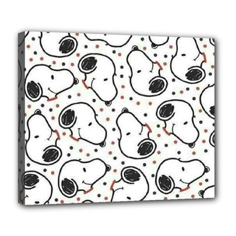 Dog Pattern Deluxe Canvas 24  X 20  (stretched)