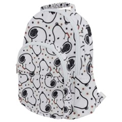 Dog Pattern Rounded Multi Pocket Backpack by Jancukart