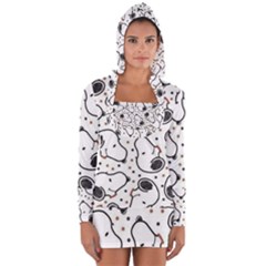 Dog Pattern Long Sleeve Hooded T-shirt