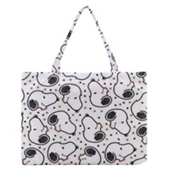 Dog Pattern Zipper Medium Tote Bag