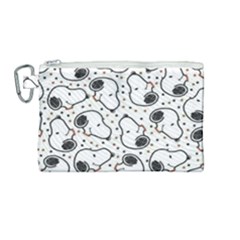 Dog Pattern Canvas Cosmetic Bag (medium) by Jancukart