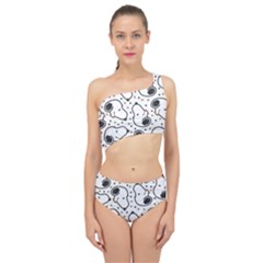 Dog Pattern Spliced Up Two Piece Swimsuit