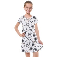 Dog Pattern Kids  Cross Web Dress