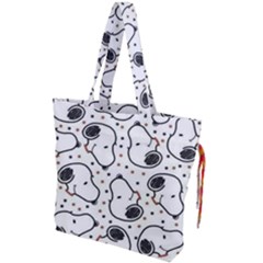 Dog Pattern Drawstring Tote Bag by Jancukart