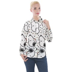 Dog Pattern Women s Long Sleeve Pocket Shirt