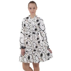 Dog Pattern All Frills Chiffon Dress