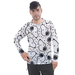 Dog Pattern Men s Pique Long Sleeve Tee