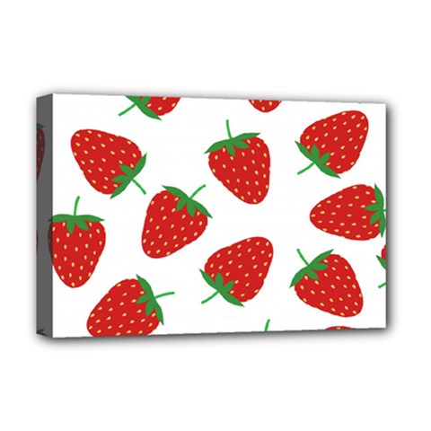 Seamless-pattern-fresh-strawberry Deluxe Canvas 18  X 12  (stretched) by Jancukart