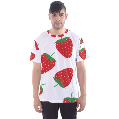 Seamless-pattern-fresh-strawberry Men s Sport Mesh Tee by Jancukart