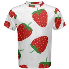 Seamless-pattern-fresh-strawberry Men s Cotton Tee