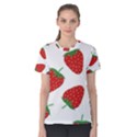 Seamless-pattern-fresh-strawberry Women s Cotton Tee View1