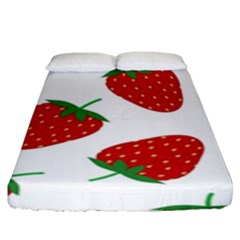 Seamless-pattern-fresh-strawberry Fitted Sheet (king Size) by Jancukart