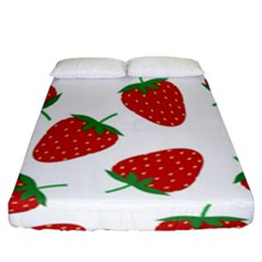 Seamless-pattern-fresh-strawberry Fitted Sheet (california King Size) by Jancukart