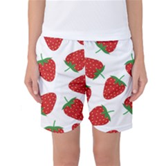 Seamless-pattern-fresh-strawberry Women s Basketball Shorts