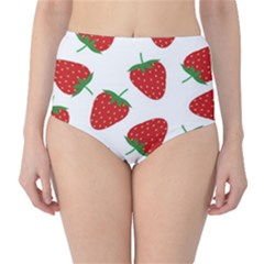 Seamless-pattern-fresh-strawberry Classic High-waist Bikini Bottoms by Jancukart