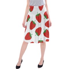 Seamless-pattern-fresh-strawberry Midi Beach Skirt