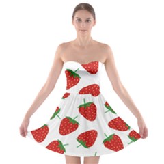 Seamless-pattern-fresh-strawberry Strapless Bra Top Dress