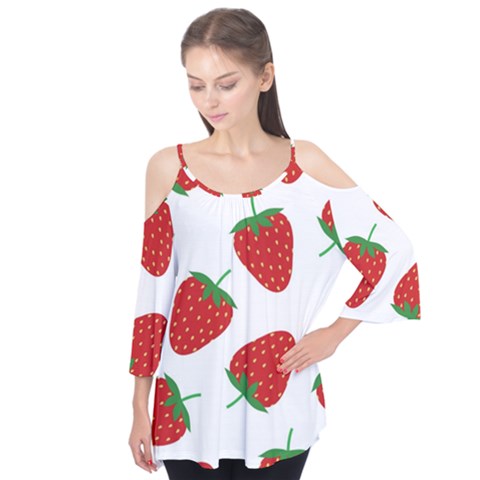 Seamless-pattern-fresh-strawberry Flutter Tees by Jancukart