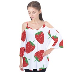 Seamless-pattern-fresh-strawberry Flutter Tees