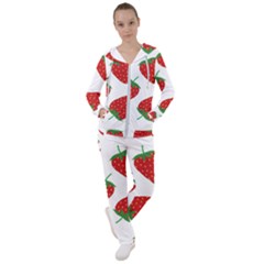 Seamless-pattern-fresh-strawberry Women s Tracksuit