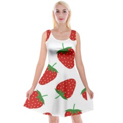 Seamless-pattern-fresh-strawberry Reversible Velvet Sleeveless Dress