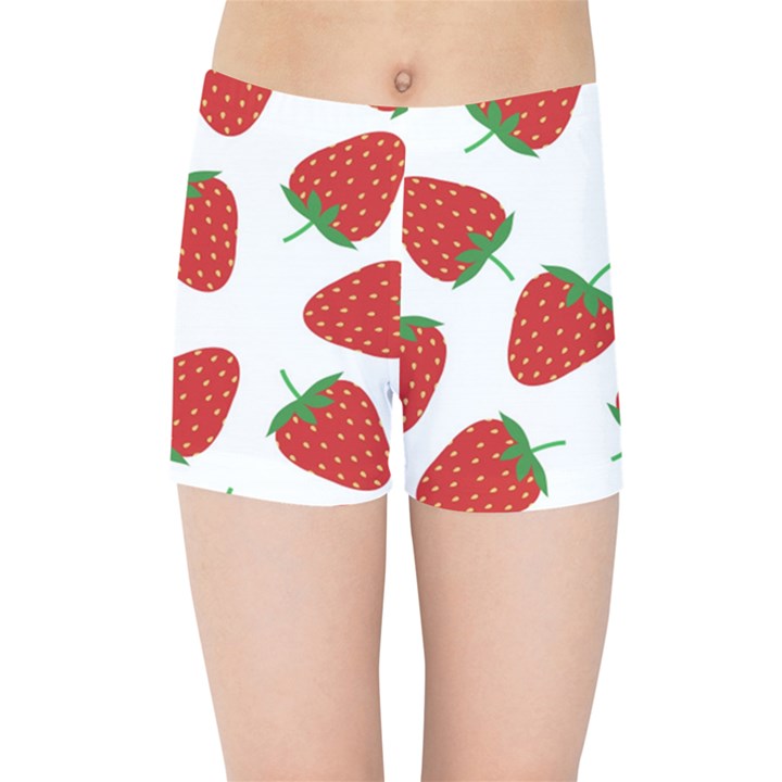 Seamless-pattern-fresh-strawberry Kids  Sports Shorts