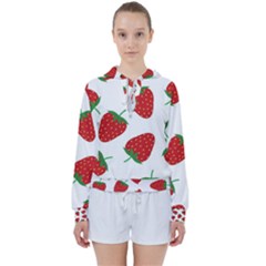 Seamless-pattern-fresh-strawberry Women s Tie Up Sweat by Jancukart