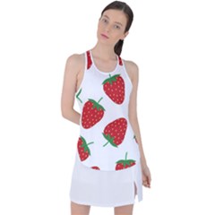 Seamless-pattern-fresh-strawberry Racer Back Mesh Tank Top by Jancukart