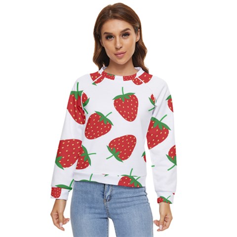 Seamless-pattern-fresh-strawberry Women s Long Sleeve Raglan Tee by Jancukart