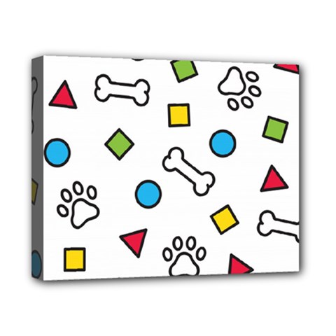 Dog Paw Seamless Pattern Footprint Bone Canvas 10  X 8  (stretched)