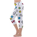 Dog Paw Seamless Pattern Footprint Bone Capri Yoga Leggings View2