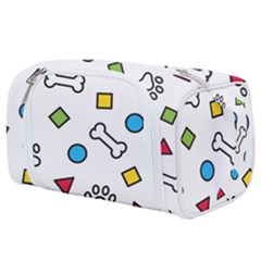 Dog Paw Seamless Pattern Footprint Bone Toiletries Pouch