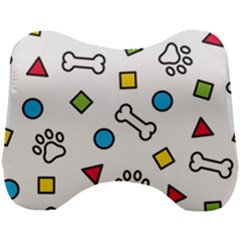 Dog Paw Seamless Pattern Footprint Bone Head Support Cushion