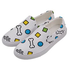 Dog Paw Seamless Pattern Footprint Bone Men s Canvas Slip Ons