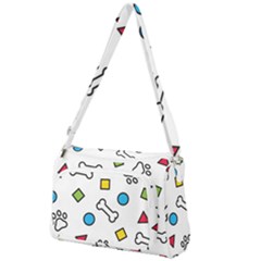 Dog Paw Seamless Pattern Footprint Bone Front Pocket Crossbody Bag