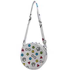 Dog Paw Seamless Pattern Footprint Bone Crossbody Circle Bag