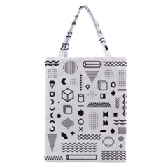 Pattern Hipster Abstract Form Geometric Line Variety Shapes Polka Dots Fashion Style Seamless Classic Tote Bag