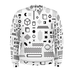 Pattern Hipster Abstract Form Geometric Line Variety Shapes Polka Dots Fashion Style Seamless Men s Sweatshirt by Jancukart