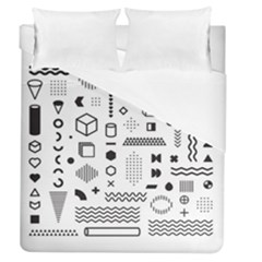 Pattern Hipster Abstract Form Geometric Line Variety Shapes Polka Dots Fashion Style Seamless Duvet Cover (queen Size)