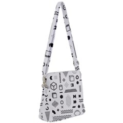 Pattern Hipster Abstract Form Geometric Line Variety Shapes Polka Dots Fashion Style Seamless Zipper Messenger Bag