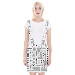 Pattern Hipster Abstract Form Geometric Line Variety Shapes Polka Dots Fashion Style Seamless Braces Suspender Skirt