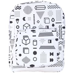 Pattern Hipster Abstract Form Geometric Line Variety Shapes Polka Dots Fashion Style Seamless Full Print Backpack