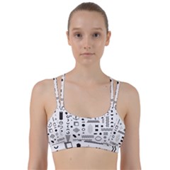 Pattern Hipster Abstract Form Geometric Line Variety Shapes Polka Dots Fashion Style Seamless Line Them Up Sports Bra