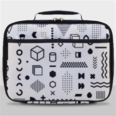 Pattern Hipster Abstract Form Geometric Line Variety Shapes Polka Dots Fashion Style Seamless Full Print Lunch Bag by Jancukart