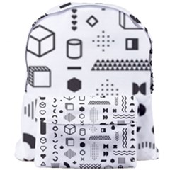 Pattern Hipster Abstract Form Geometric Line Variety Shapes Polka Dots Fashion Style Seamless Giant Full Print Backpack