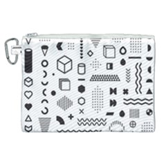 Pattern Hipster Abstract Form Geometric Line Variety Shapes Polka Dots Fashion Style Seamless Canvas Cosmetic Bag (xl) by Jancukart