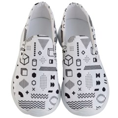 Pattern Hipster Abstract Form Geometric Line Variety Shapes Polka Dots Fashion Style Seamless Men s Lightweight Slip Ons by Jancukart